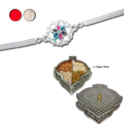 "Rakhi - SIL-6200 A (Single Rakhi),  Dry Fruit Box - code DFB4000 - Click here to View more details about this Product
